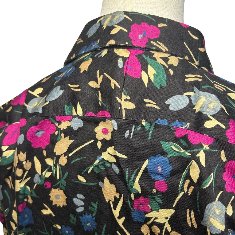 Lauren Ralph Lauren Slim Fit Floral Cotton Button Down Shirt Medium M Pink Blue - Picture 7 of 17
